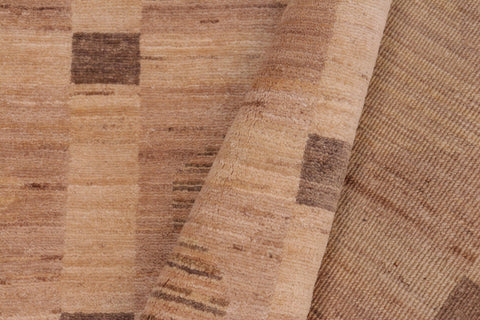 handmade Modern Kafkaz Tan Brown Hand Knotted RECTANGLE 100% WOOL area rug 6' x 9'