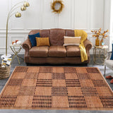 handmade Modern Gabbeh Beige Tan Hand Knotted RECTANGLE 100% WOOL area rug 6  x 9 