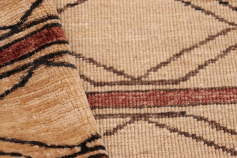 handmade Modern Gabbeh Beige Rust Hand Knotted RECTANGLE 100% WOOL area rug 6' x 9'