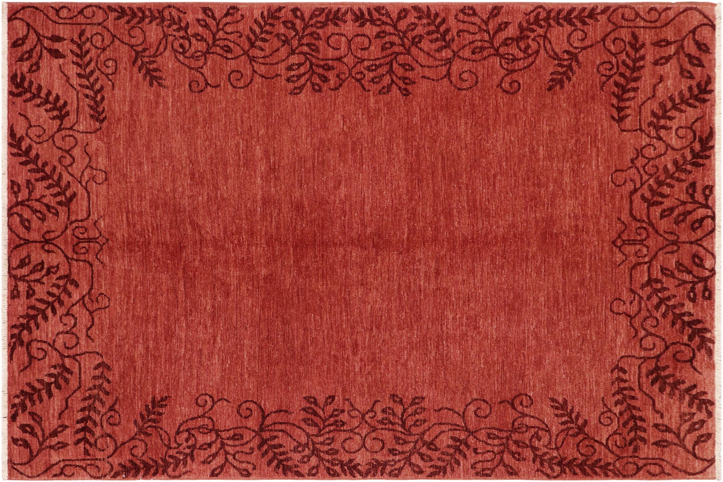 handmade Modern Kafkaz Red Red Hand Knotted RECTANGLE 100% WOOL area rug 6' x 8'