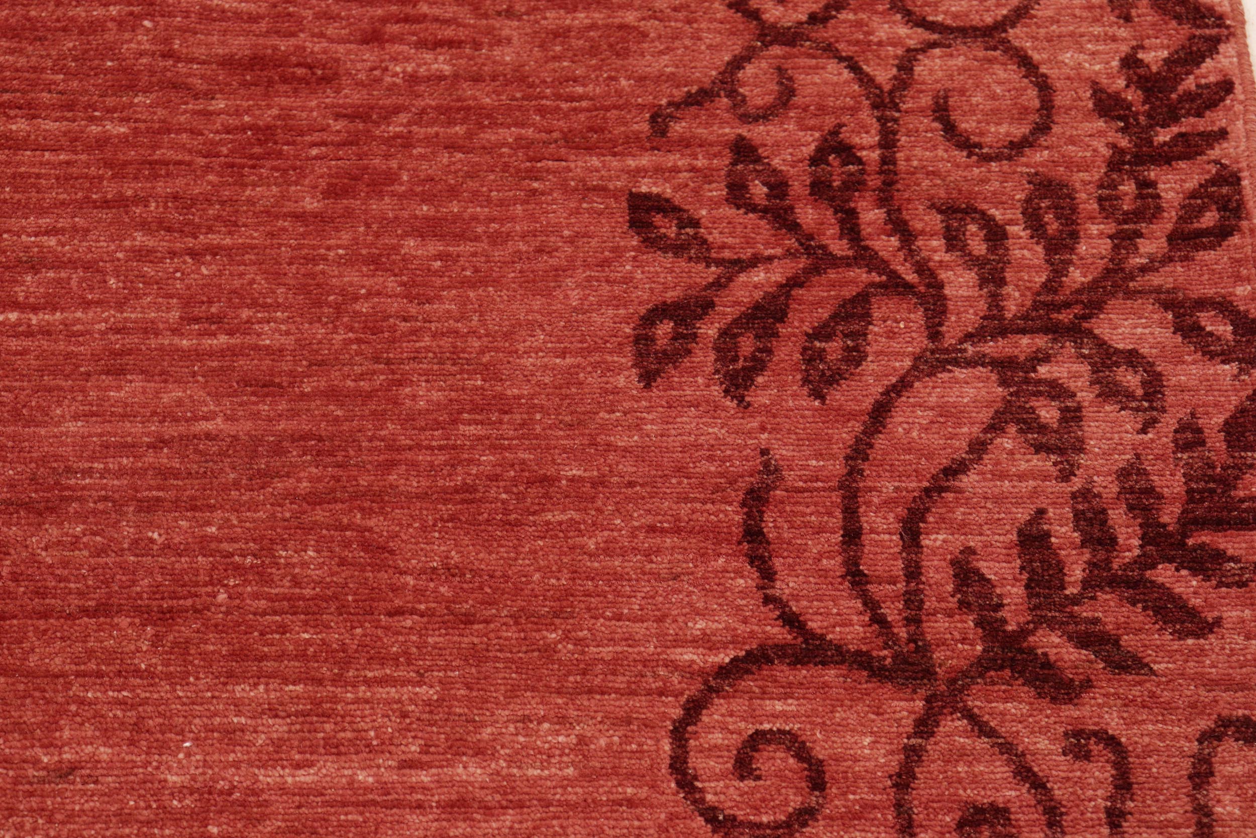 handmade Modern Kafkaz Red Red Hand Knotted RECTANGLE 100% WOOL area rug 6' x 8'
