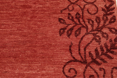 handmade Modern Kafkaz Red Red Hand Knotted RECTANGLE 100% WOOL area rug 6' x 8'
