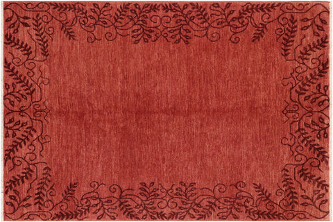 handmade Modern Kafkaz Red Red Hand Knotted RECTANGLE 100% WOOL area rug 6' x 8'