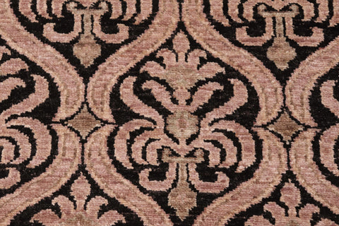 handmade Transitional Kafkaz Black Tan Hand Knotted RECTANGLE 100% WOOL area rug 6' x 9'