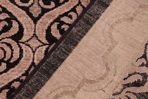 handmade Transitional Kafkaz Black Tan Hand Knotted RECTANGLE 100% WOOL area rug 6' x 9'