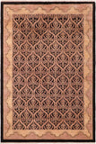 handmade Transitional Kafkaz Black Tan Hand Knotted RECTANGLE 100% WOOL area rug 6 x 9
