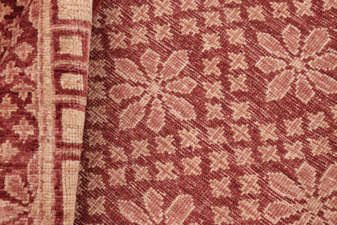 handmade Modern Kafkaz Red Tan Hand Knotted RECTANGLE 100% WOOL area rug 6' x 9'