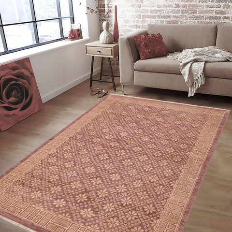 handmade Modern Kafkaz Red Gold Hand Knotted RECTANGLE 100% WOOL area rug 6' x 9'