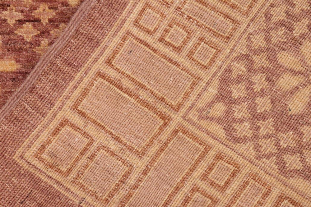 handmade Transitional Kafkaz Red Gold Hand Knotted RECTANGLE 100% WOOL area rug 6X9