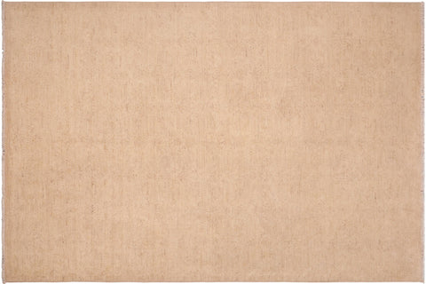 handmade Modern Kafkaz Tan Tan Hand Knotted RECTANGLE 100% WOOL area rug 6' x 9'