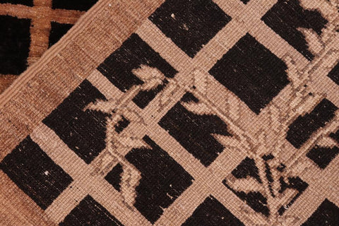 handmade Transitional Kafkaz Black Brown Hand Knotted RECTANGLE 100% WOOL area rug 6X8