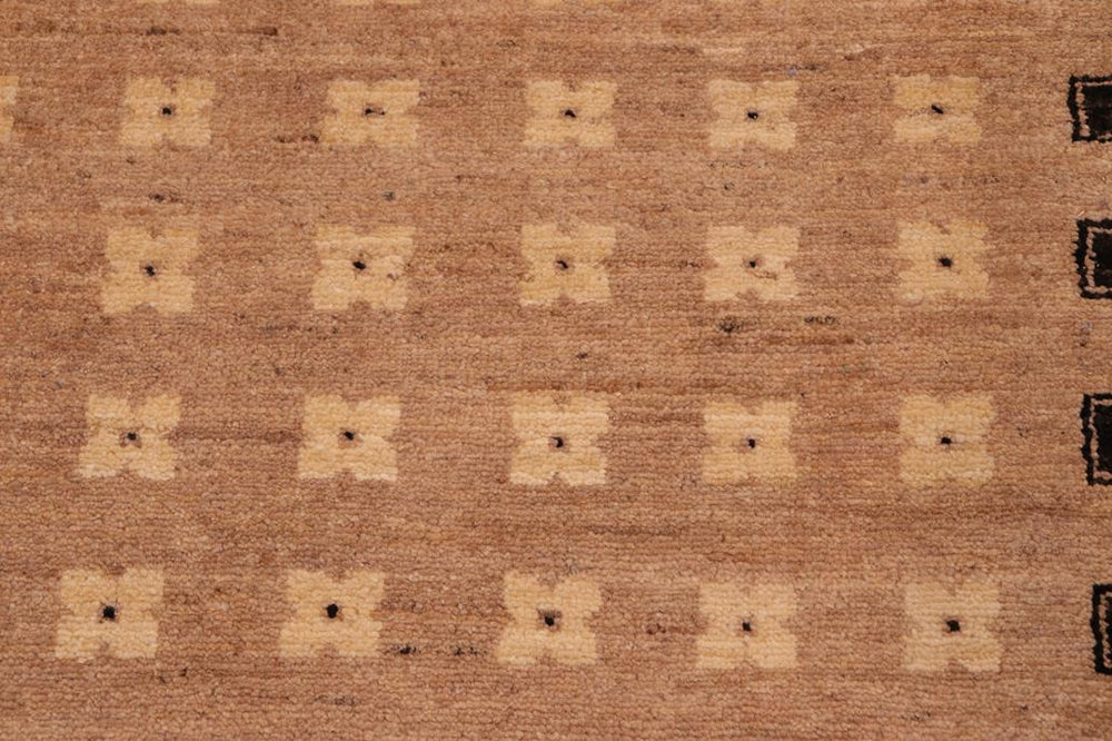 handmade Transitional Kafkaz Tan Black Hand Knotted RECTANGLE 100% WOOL area rug 6X9