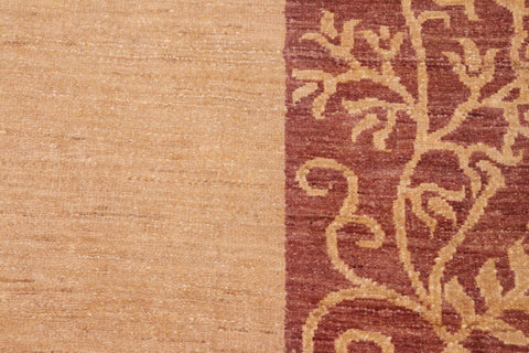 handmade Modern Kafkaz Beige Brown Hand Knotted RECTANGLE 100% WOOL area rug 6' x 9'