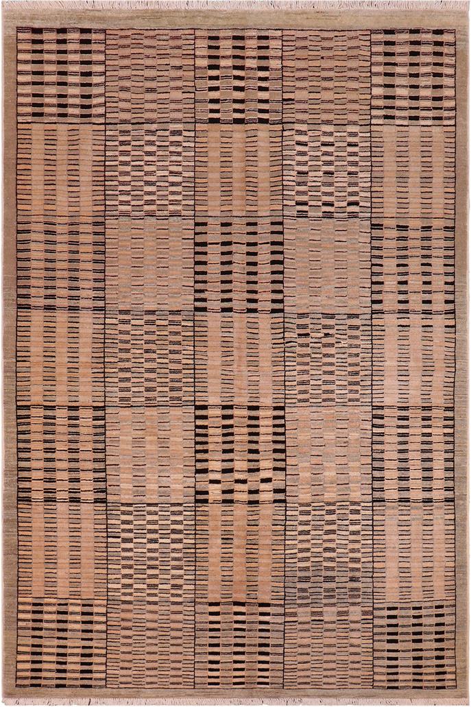 handmade Modern Kafkaz Lt. Green Multi Hand Knotted RECTANGLE 100% WOOL area rug 6 X9 