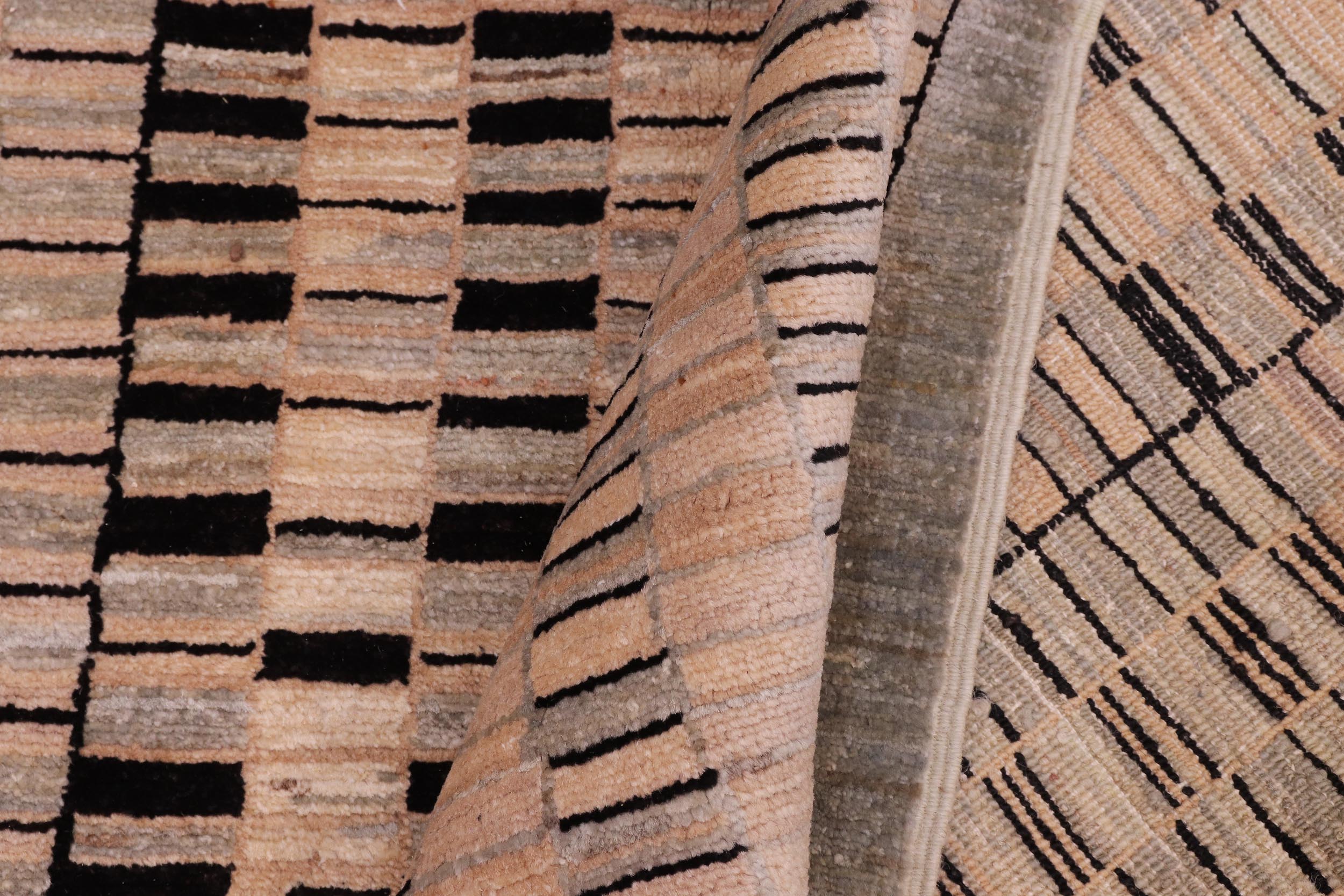 handmade Modern Kafkaz Beige Green Hand Knotted RECTANGLE 100% WOOL area rug 6' x 9'