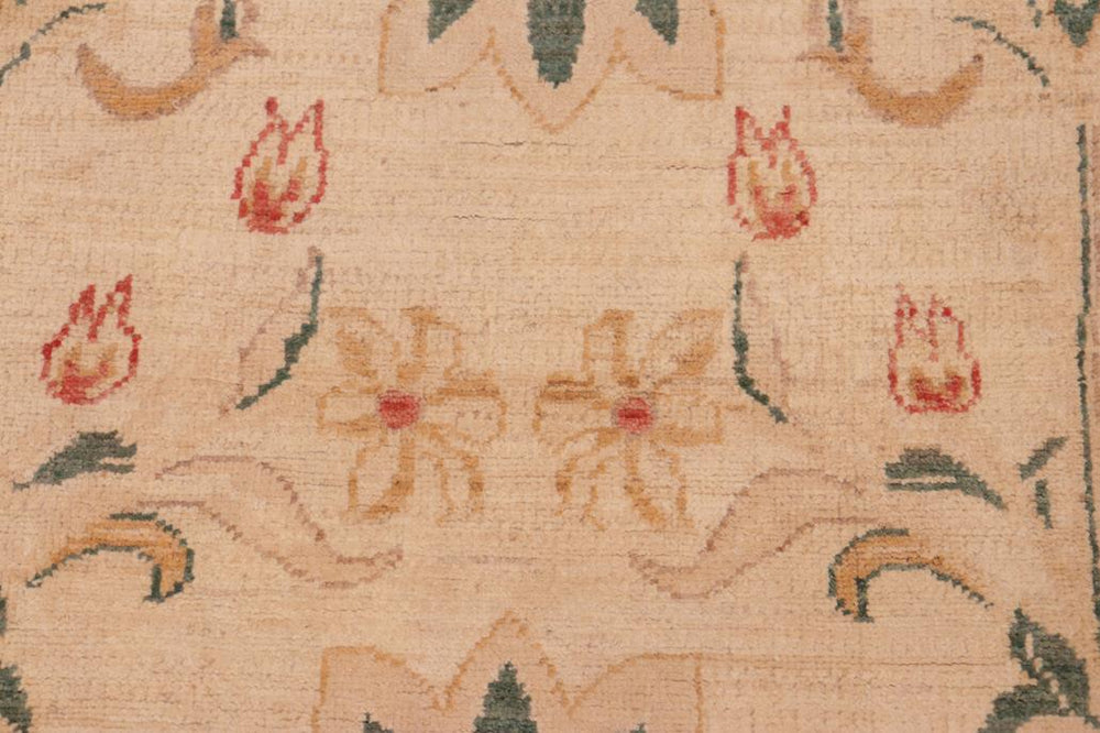 handmade Transitional Kafkaz Tan Green Hand Knotted RECTANGLE 100% WOOL area rug 6X9