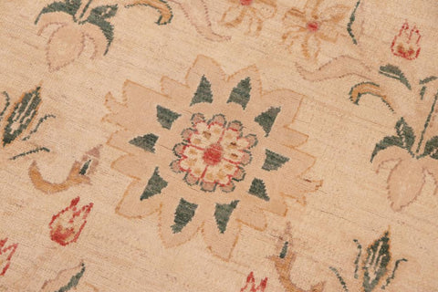 handmade Transitional Kafkaz Tan Green Hand Knotted RECTANGLE 100% WOOL area rug 6X9