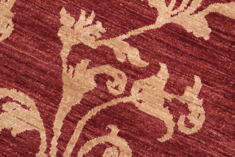 handmade Modern Kafkaz Red Gold Hand Knotted RECTANGLE 100% WOOL area rug 6' x 9'