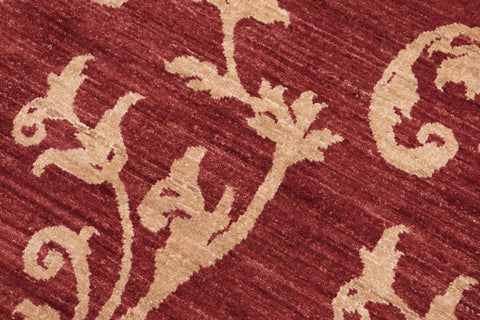 handmade Modern Kafkaz Red Gold Hand Knotted RECTANGLE 100% WOOL area rug 6' x 9'