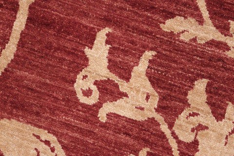 handmade Modern Kafkaz Red Gold Hand Knotted RECTANGLE 100% WOOL area rug 6' x 9'