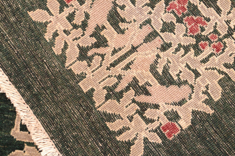 handmade Modern Kafkaz Green Tan Hand Knotted RECTANGLE 100% WOOL area rug 6' x 9'