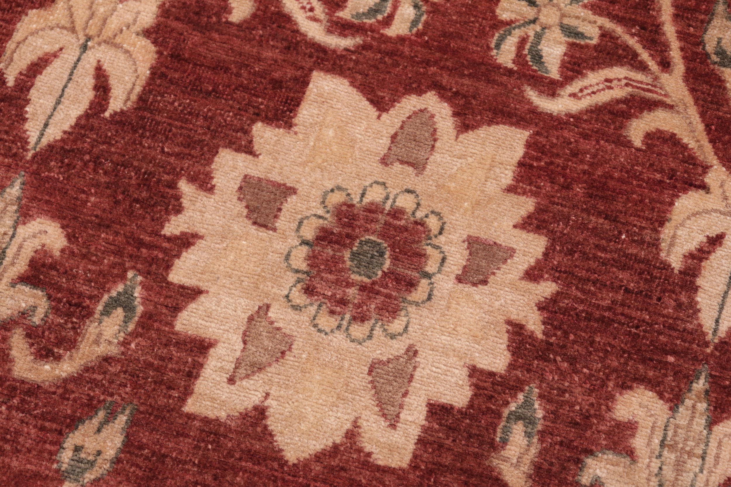 handmade Modern Kafkaz Rust Brown Hand Knotted RECTANGLE 100% WOOL area rug 6' x 9'