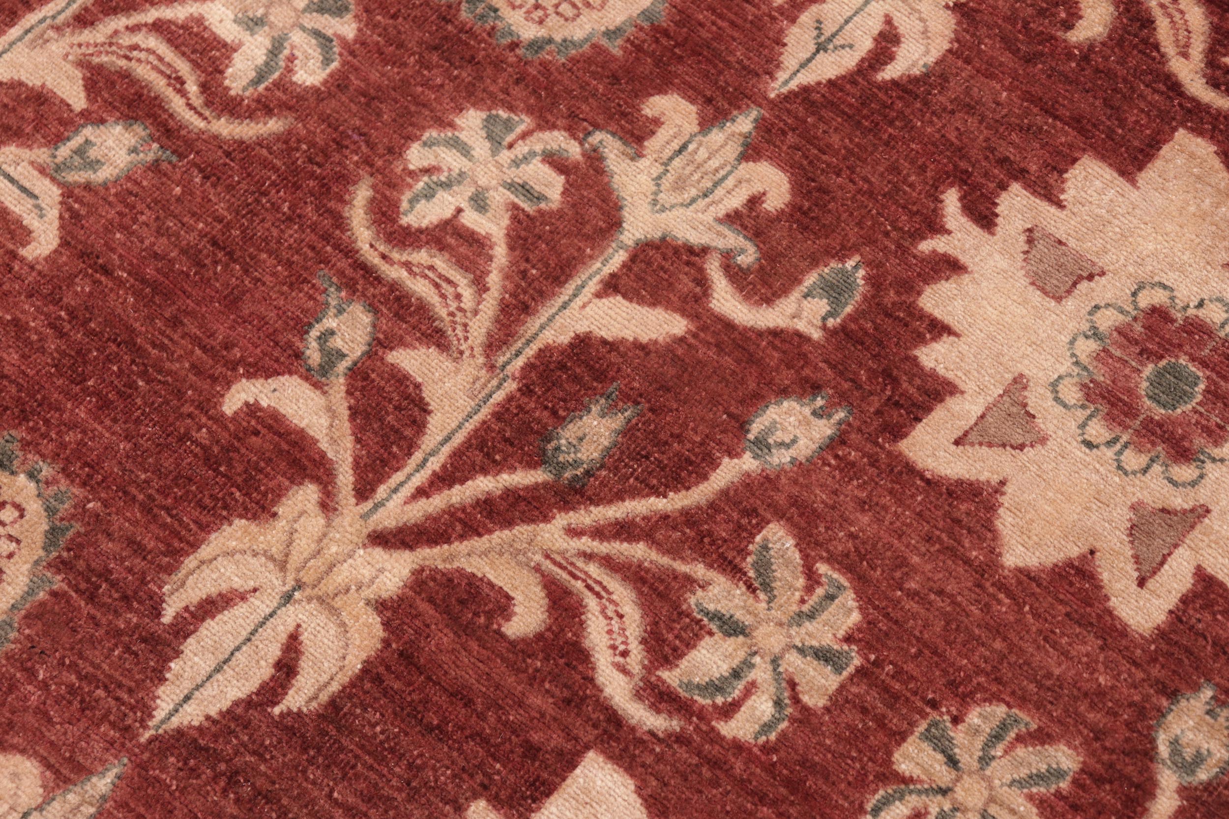 handmade Modern Kafkaz Rust Brown Hand Knotted RECTANGLE 100% WOOL area rug 6' x 9'