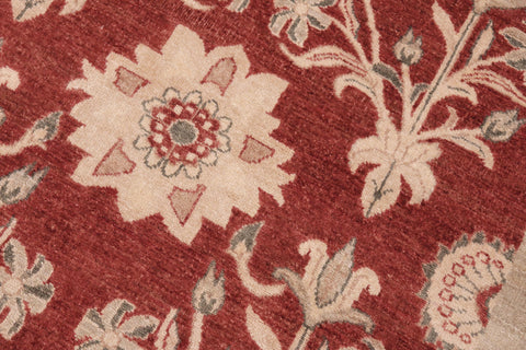 handmade Modern Kafkaz Rust Tan Hand Knotted RECTANGLE 100% WOOL area rug 6' x 9'