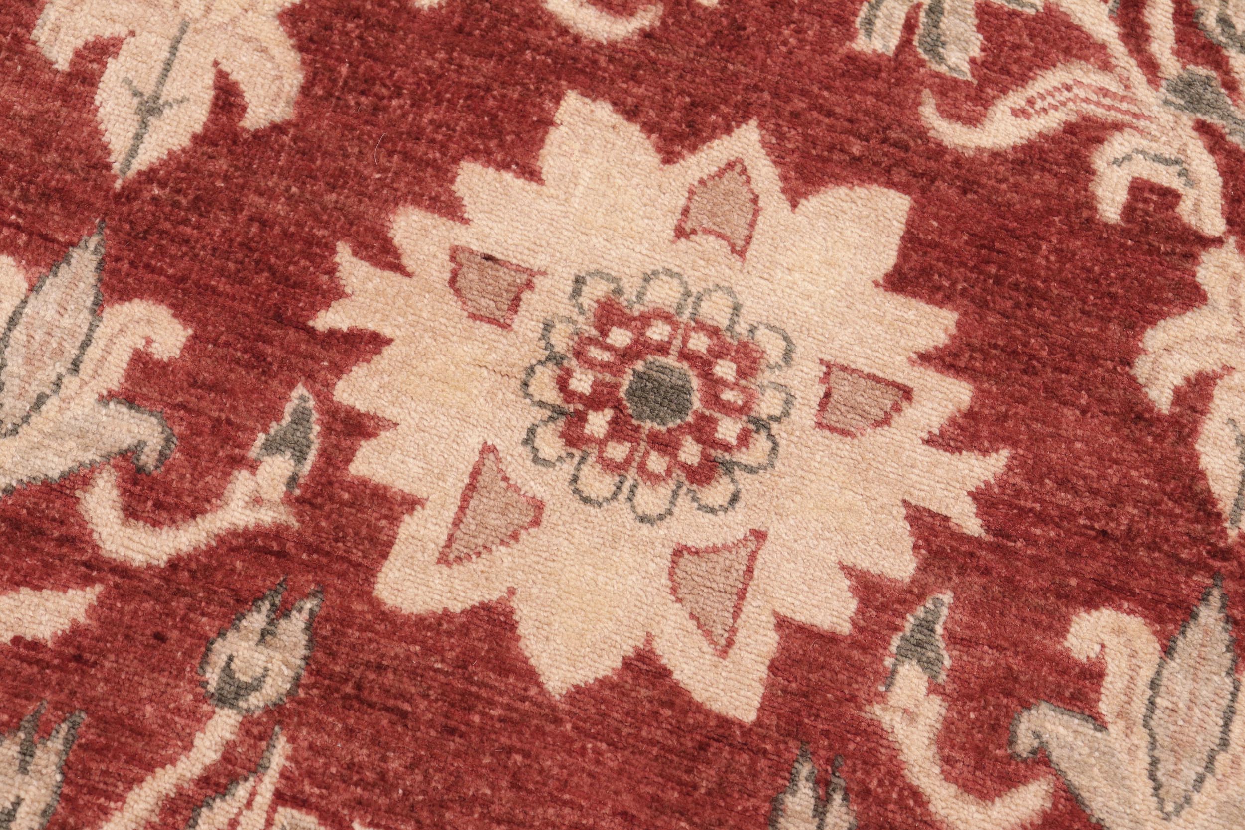 handmade Modern Kafkaz Rust Tan Hand Knotted RECTANGLE 100% WOOL area rug 6' x 9'