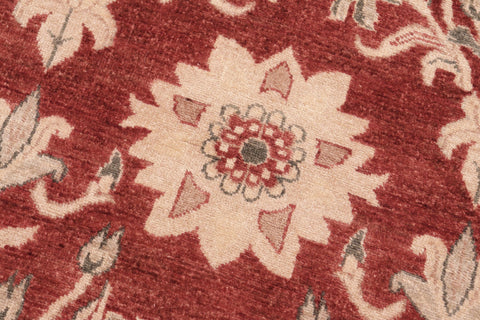 handmade Modern Kafkaz Rust Tan Hand Knotted RECTANGLE 100% WOOL area rug 6' x 9'