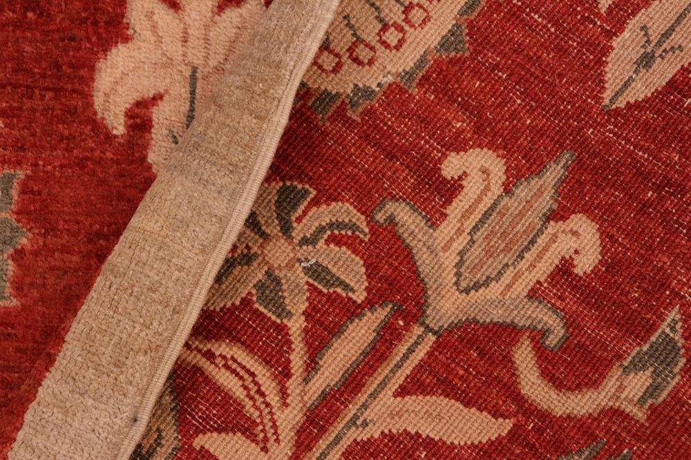 handmade Transitional Kafkaz Rust Tan Hand Knotted RECTANGLE 100% WOOL area rug 6X9