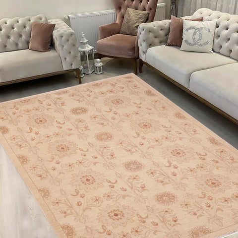 handmade Modern Kafkaz Beige Gold Hand Knotted RECTANGLE 100% WOOL area rug 6' x 9'