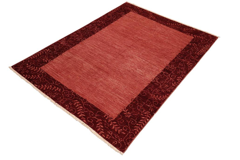 handmade Modern Kafkaz Red Red Hand Knotted RECTANGLE 100% WOOL area rug 6X8