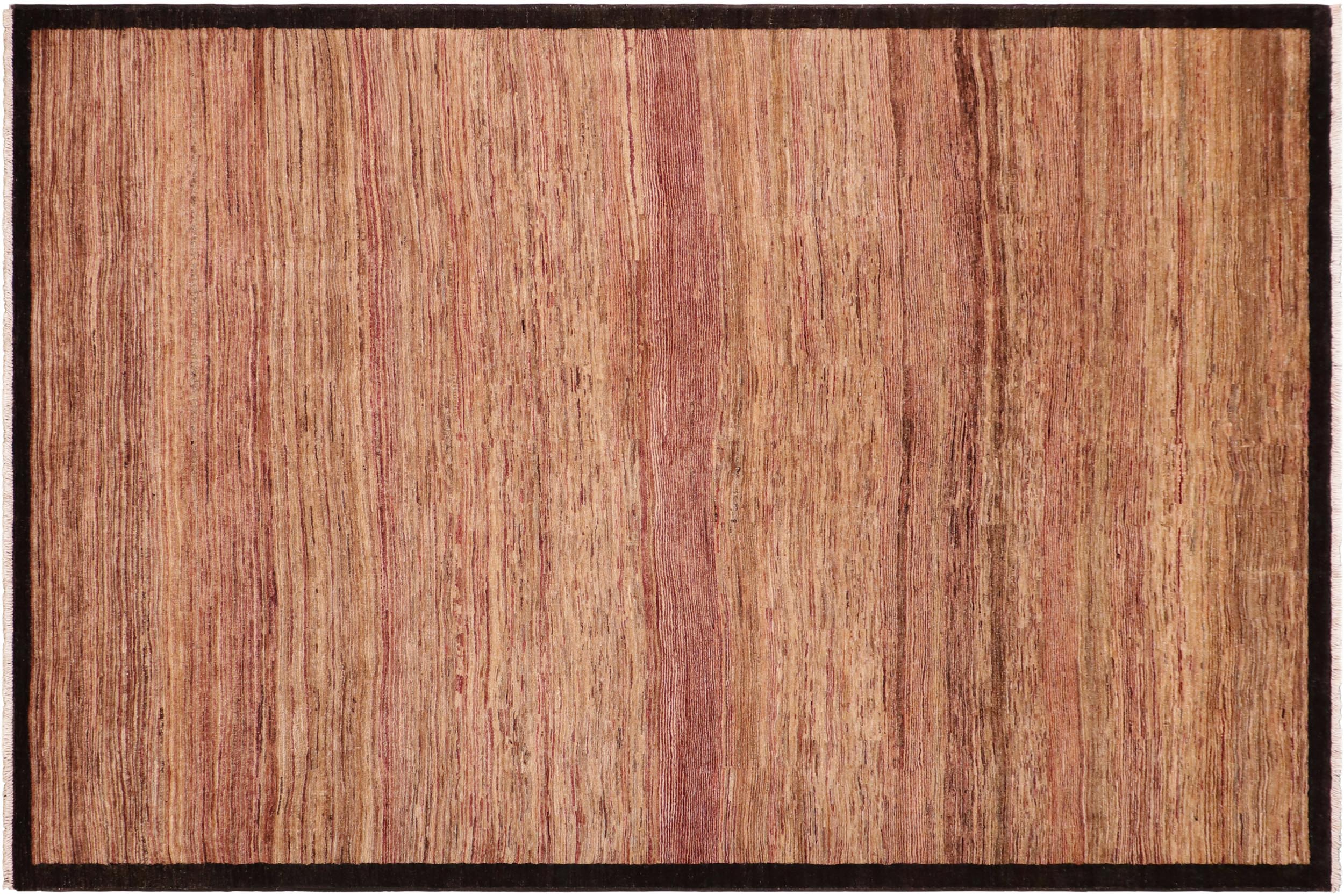 handmade Modern Gabbeh Beige Black Hand Knotted RECTANGLE 100% WOOL area rug 6' x 9'