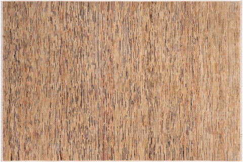 handmade Modern Gabbeh Tan Beige Hand Knotted RECTANGLE 100% WOOL area rug 6' x 9'