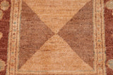 handmade Transitional Kafkaz Brown Tan Hand Knotted RECTANGLE 100% WOOL area rug 6 x 9