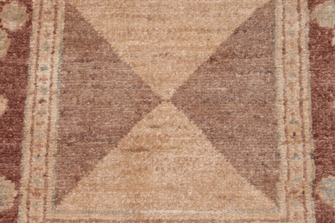 handmade Modern Kafkaz Brown Tan Hand Knotted RECTANGLE 100% WOOL area rug 6' x 9'