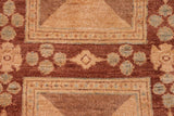handmade Transitional Kafkaz Brown Tan Hand Knotted RECTANGLE 100% WOOL area rug 6 x 9