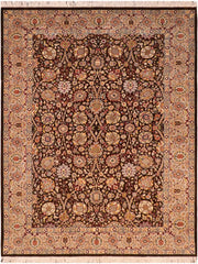 handmade Traditional  Brown Taupe Hand Knotted RECTANGLE 100% WOOL area rug 6x9