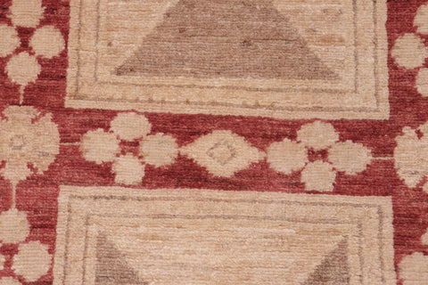 handmade Modern Kafkaz Red Tan Hand Knotted RECTANGLE 100% WOOL area rug 6' x 9'