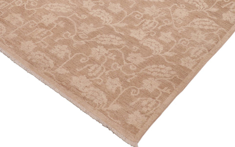 handmade Modern Kafkaz Brown Tan Hand Knotted RECTANGLE 100% WOOL area rug 6' x 9'