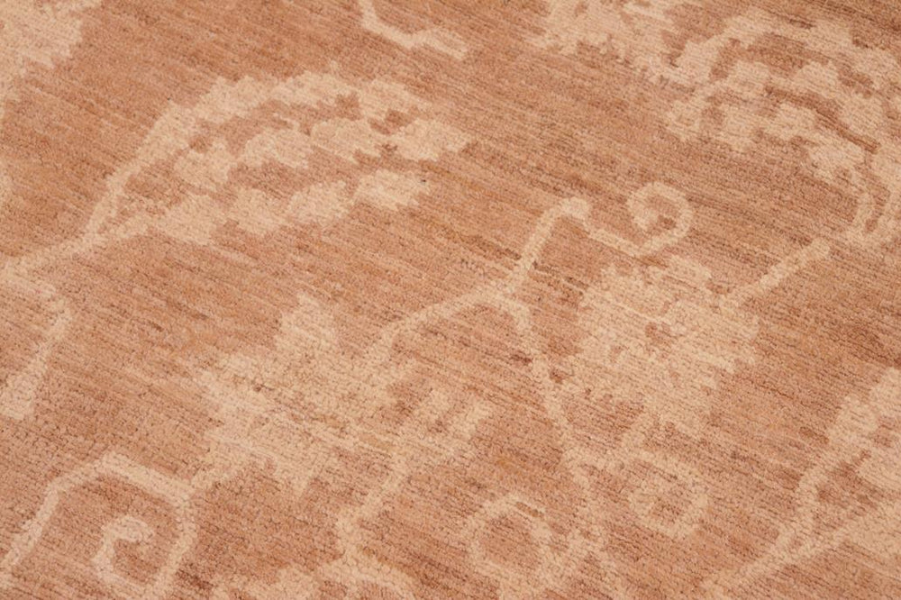 handmade Transitional Kafkaz Brown Tan Hand Knotted RECTANGLE 100% WOOL area rug 6 x 9