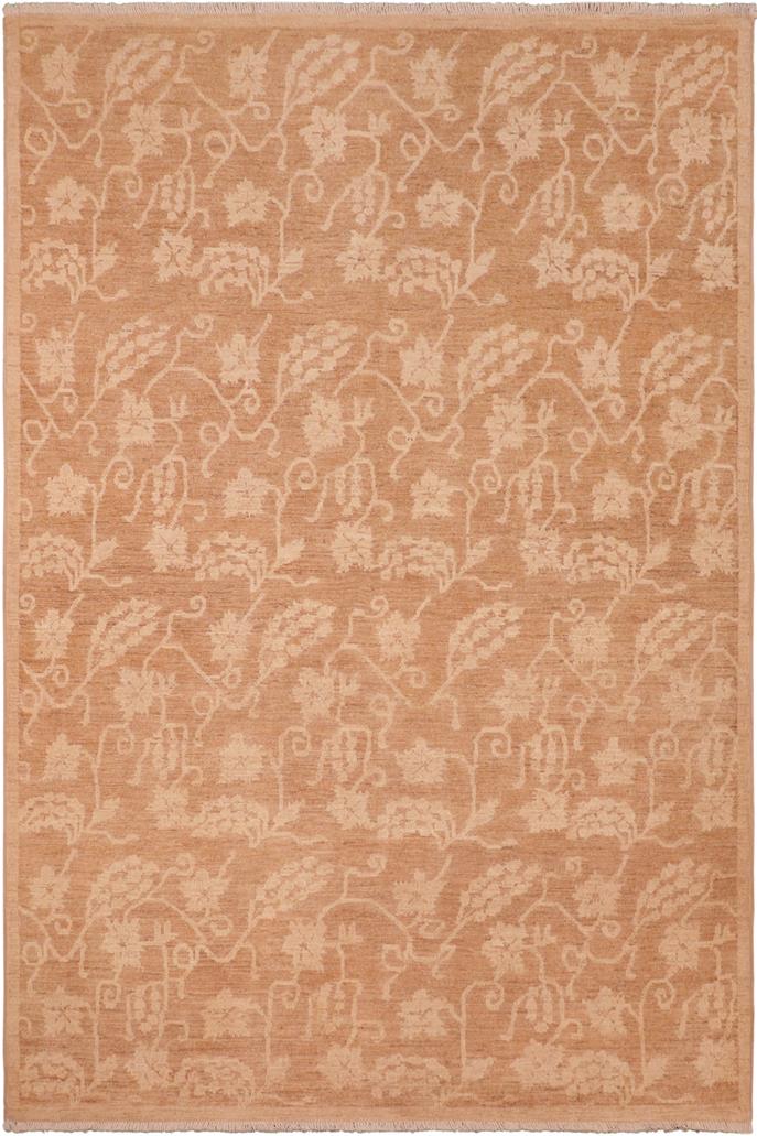 handmade Transitional Kafkaz Brown Tan Hand Knotted RECTANGLE 100% WOOL area rug 6 x 9