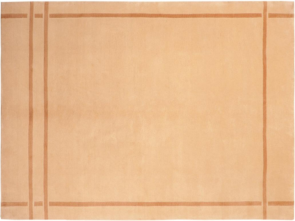 handmade Modern Art Deco Tan Brown Hand Knotted RECTANGLE 100% WOOL area rug 6x9