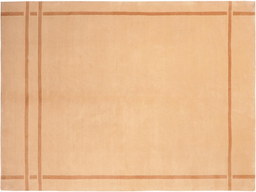 handmade Modern Art Deco Tan Brown Hand Knotted RECTANGLE 100% WOOL area rug 6x9