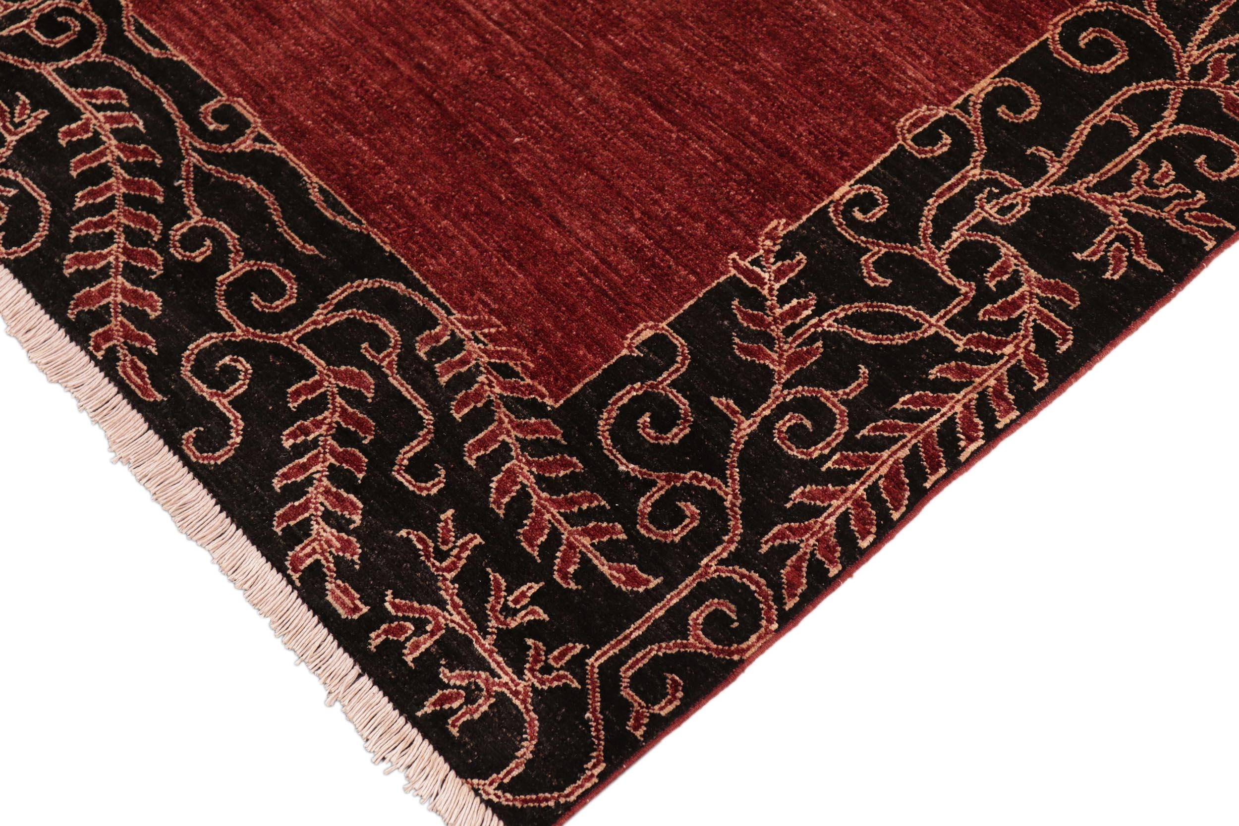 handmade Modern Kafkaz Red Black Hand Knotted RECTANGLE 100% WOOL area rug 6' x 10'