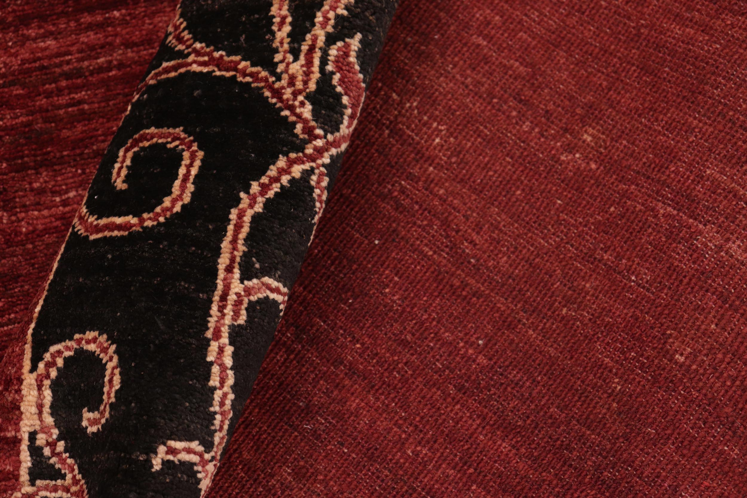 handmade Modern Kafkaz Red Black Hand Knotted RECTANGLE 100% WOOL area rug 6' x 10'