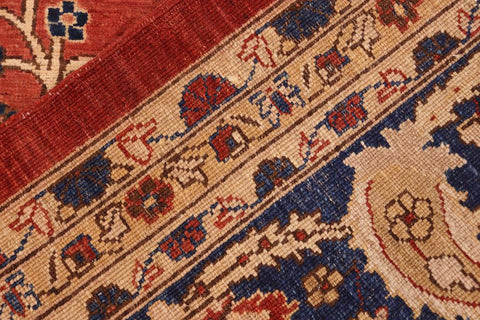 handmade Traditional Kafkaz Rust Drk. Blue Hand Knotted RECTANGLE 100% WOOL area rug 10X14
