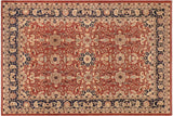 handmade Traditional Kafkaz Rust Drk. Blue Hand Knotted RECTANGLE 100% WOOL area rug 10 x 14