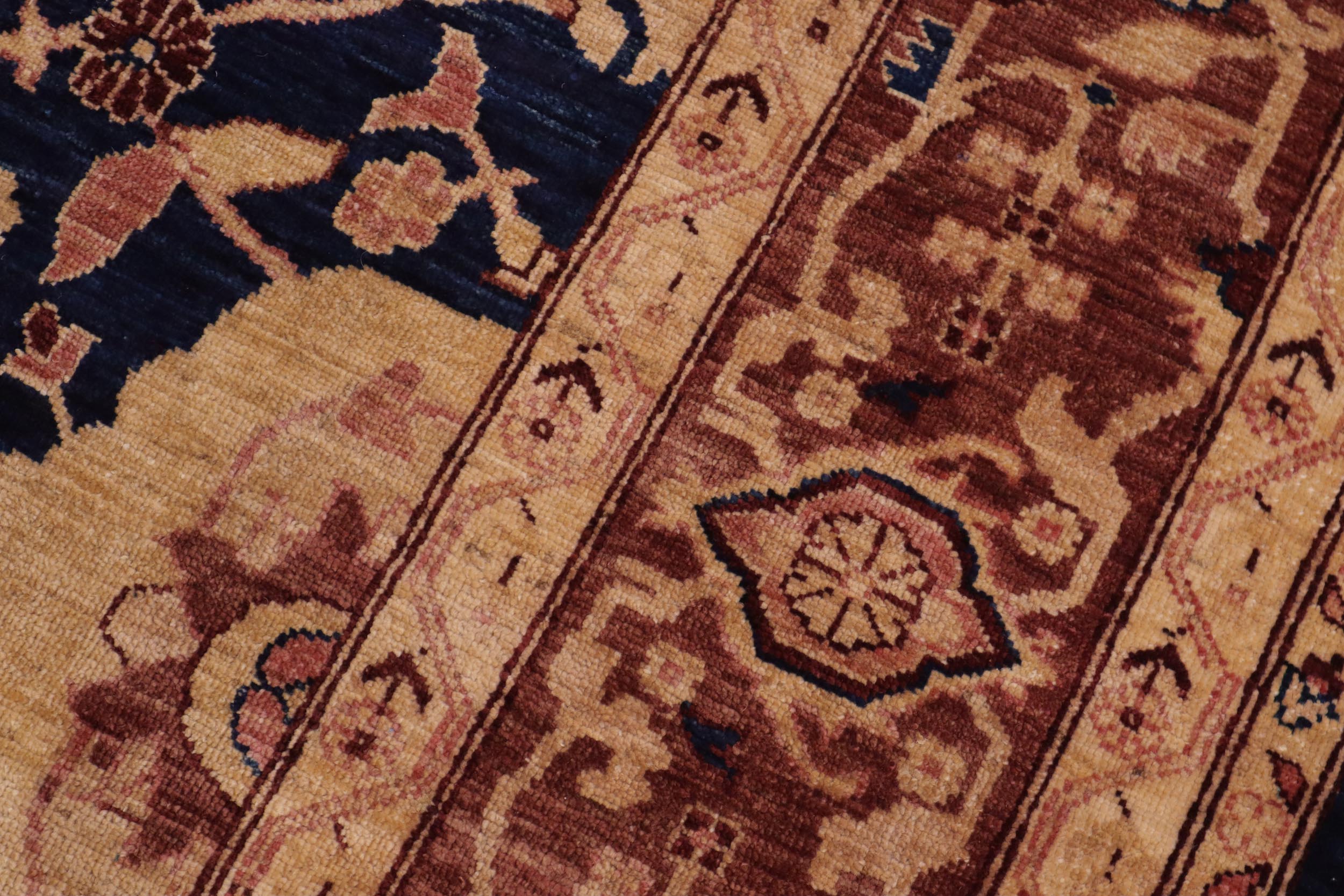 handmade Traditional Kafkaz Blue Lt. Brown Hand Knotted RECTANGLE 100% WOOL area rug 10x14